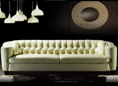 Luxury Chesterfield Sofa 4-Seater Faux Leather Couch White Modern Sofas